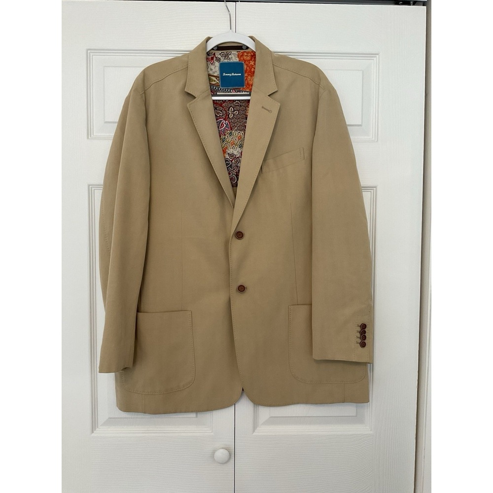 Tommy Bahama Men's XL Island Soft Silk Blazer Sports Cost Jacket Tan Paisley LN
